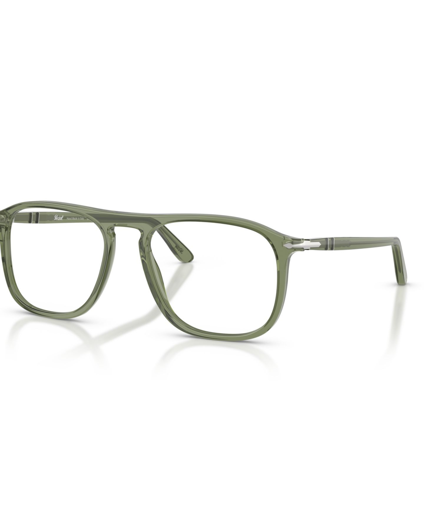 Очки Persol Unisex Square Plastic PO3392V Eyeglasses, цвет: Прозрачный зелёный — фото 1