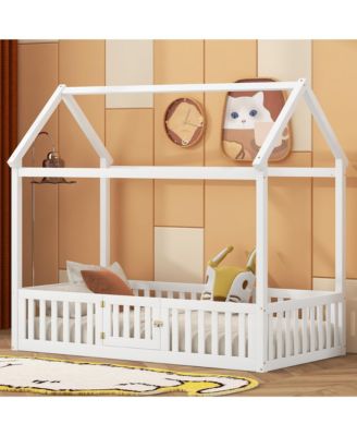 Wood House Bed Fence Door