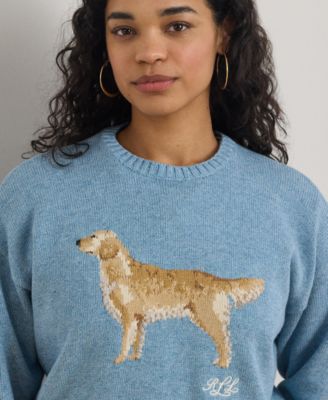 Plus Size Intarsia-Knit Golden Retriever Sweater