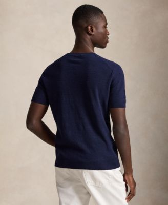 Men's Textured Lightweight Sweater T-Shirt