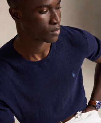 Men's Textured Lightweight Sweater T-Shirt