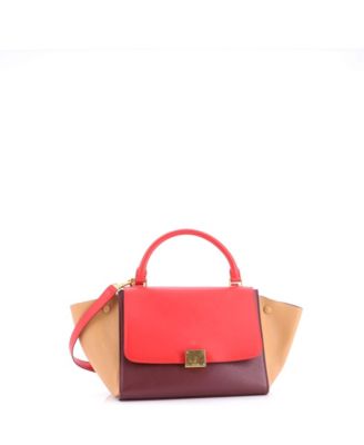 Small Bicolor Trapeze Bag Leather