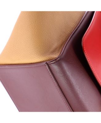 Small Bicolor Trapeze Bag Leather