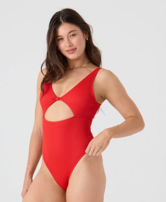 Women's V-Neck Pull-On One-Piece Swimsuit