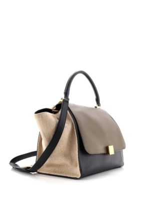 Medium Trapeze Bag Leather with Canvas