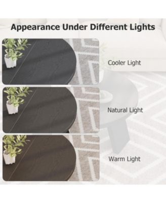 335" Round Coffee Table, Modern Circle Center Table with Inclined Legs, Accent Cocktail Tables for Living Room, Bedroom, Easy Assembly