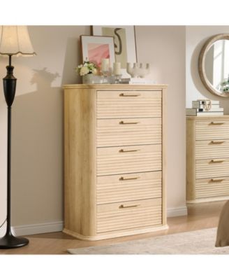 Modern 4 Drawer Dresser Finish Sturdy Construction for Bedroom Living Room Storage