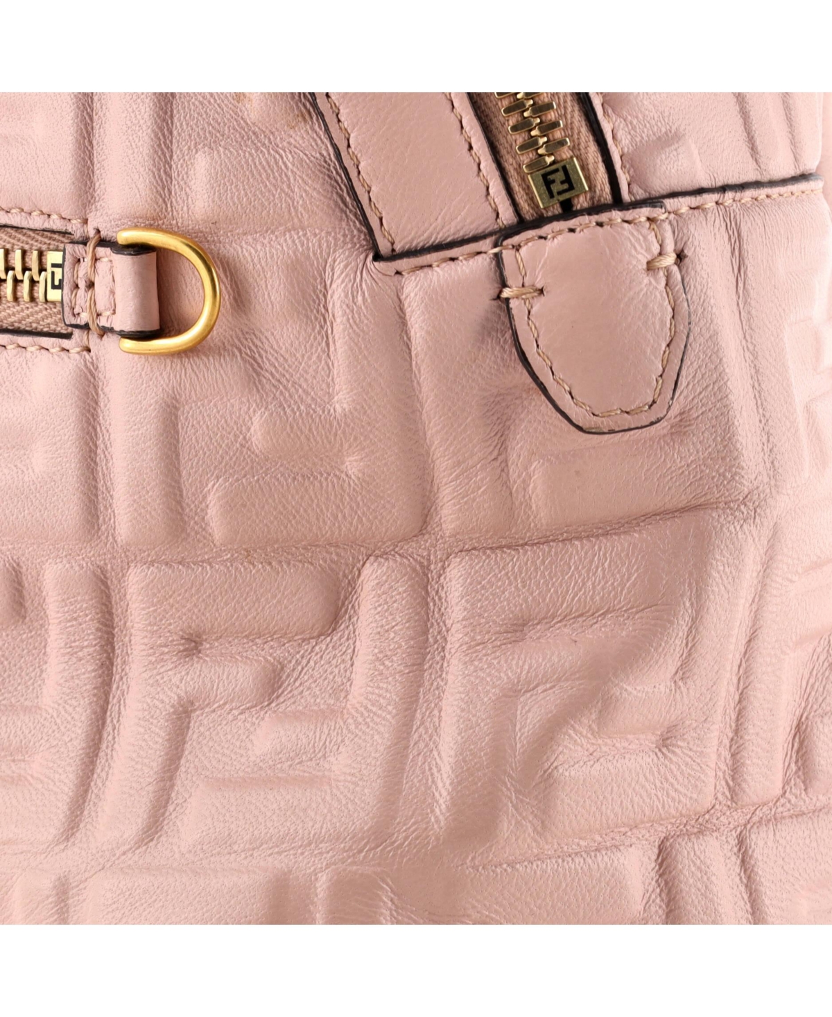 Pre-Owned Fendi Mini By The Way Backpack Zucca Embossed Leather