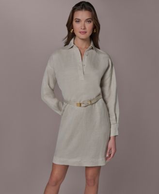 Women's Long-Sleeve Belted Dress