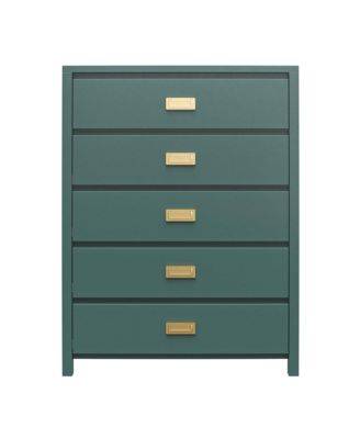 Contemporary 5 Drawer Dresser Maple Finish Sturdy Construction for Bedroom Living Room Storage