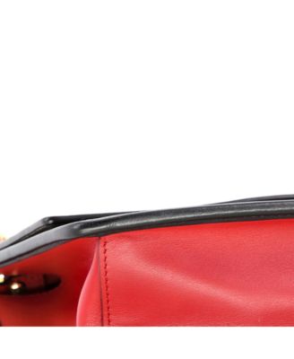 Medium Kan I F Shoulder Bag Leather with Zucca Embossed Detail