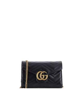 Mini GG Marmont Chain Wallet Matelasse Leather