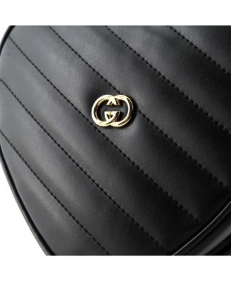 Mini Interlocking G Heart Shoulder Bag Diagonal Quilted Leather