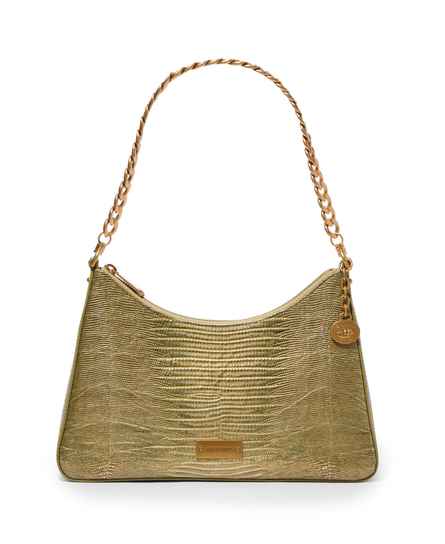 Женская сумка Brahmin Mod Esme Bachata Medium Leather Shoulder, цвет: Оливковый — фото 1