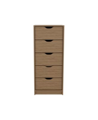 5 Drawer Rustic Natural Dresser Sturdy Cabinet for Living Room Home Furniture with Spacious Drawers Easy Assembly Durable