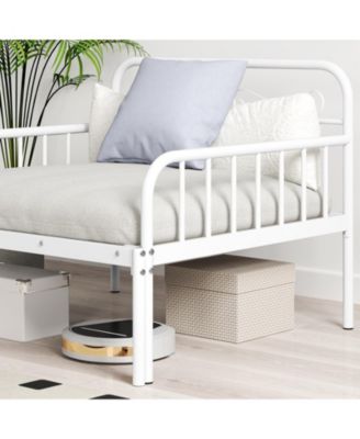 Extendable Metal Daybed with Guardrails and Armrests