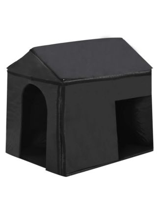60" Large Outdoor Dog Kennel – Insulated Waterproof House with Porch, Asphalt Roof & Elevated Floor, for Medium & Large Dogs