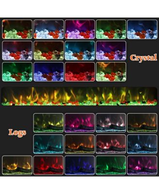 42 Inches Linear Electric Fireplace with Multi-color Flame Effect, Remote Controlled Fireplace