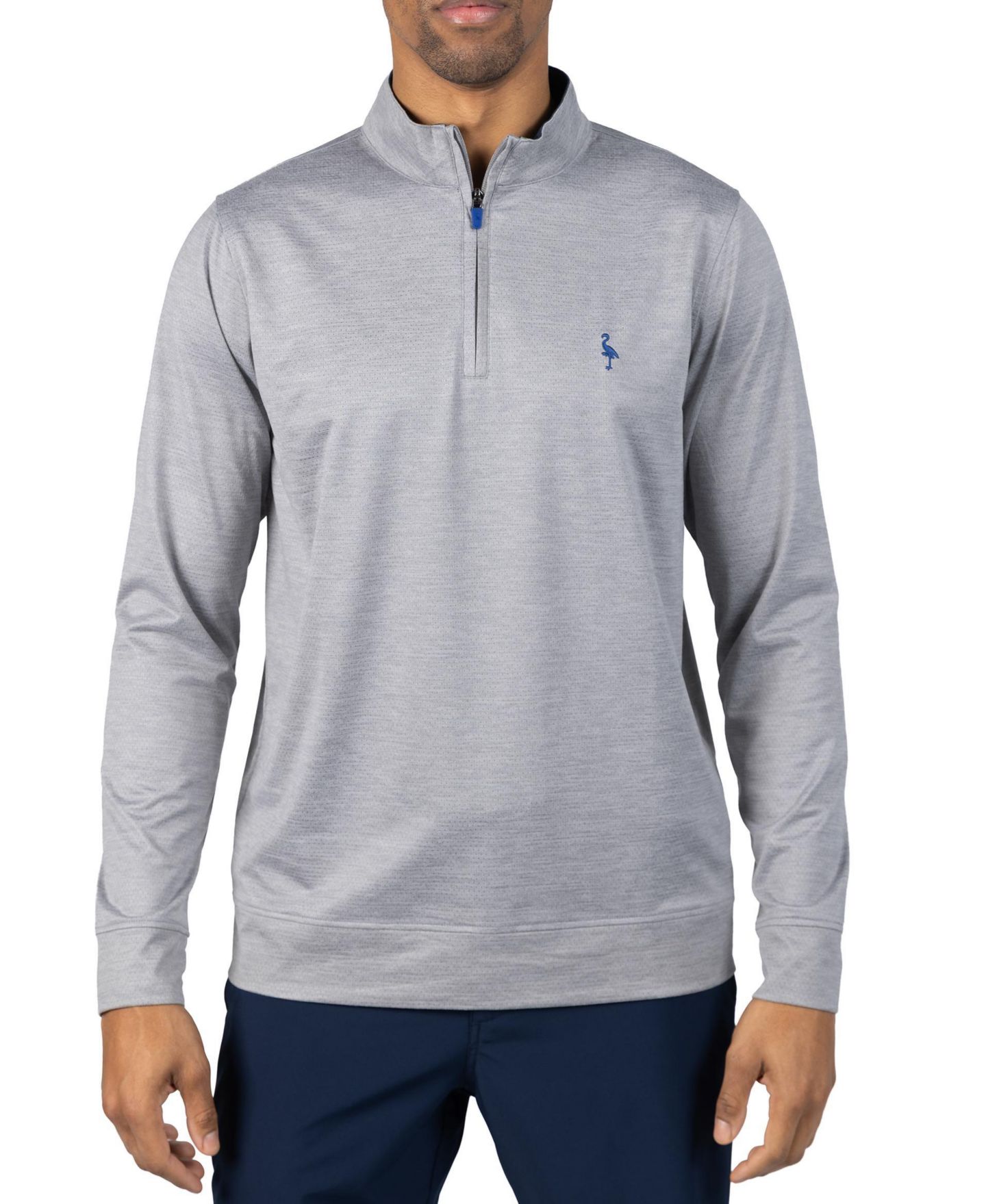 Мужские свитеры Tailorbyrd Melange Mesh Performance QZip Sweaters, цвет: Галечный серый — фото 1