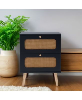 Versatile Natural Nightstand with Storage Space Modern Bedroom Furniture Bedside End Table