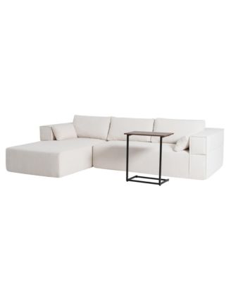 112"Modular Sectional Sofa with Free Side Table,Wide Seat,Fully Compressed