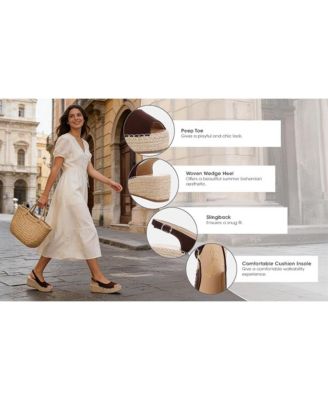 Womens Georna Peep Toe Espadrille Wedges