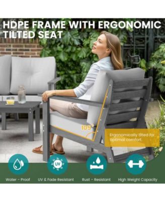 Piece HDPE Weather-Resistant Outdoor Patio Conversation Seating Set