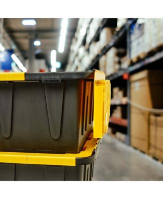 Durbilt 15 Gal Storage Containers Tough Flip Lid Bins, 6 Pack, Black/Yellow