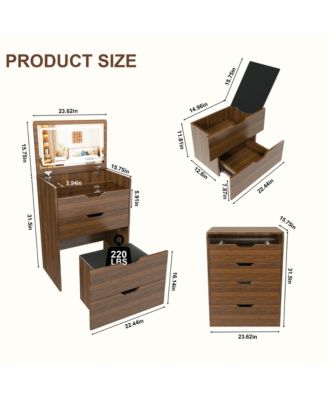 Elegant Modern Wooden Nightstand with Storage Space Finish Bedside Table for Bedroom Living Room