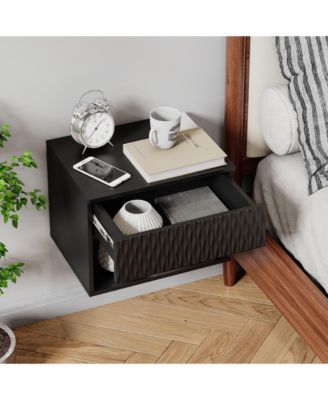 Elegant Modern Wooden Nightstand with Storage Space Finish Bedside Table for Bedroom Living Room