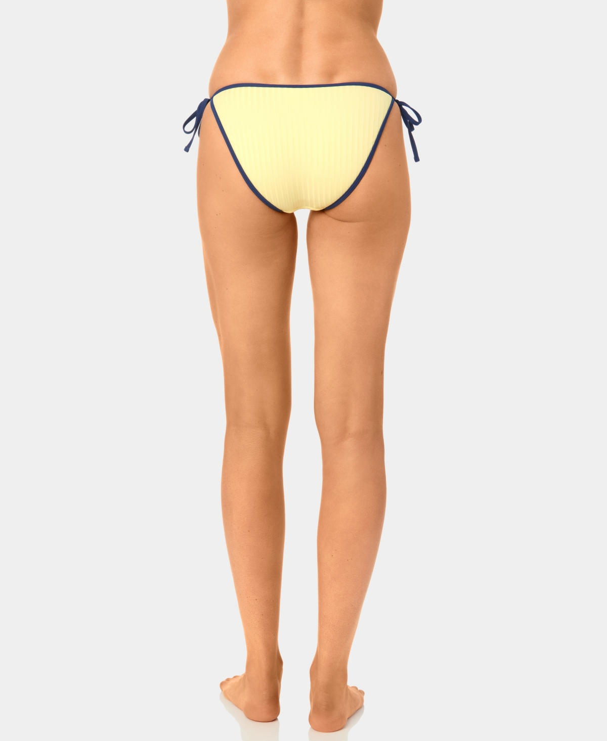 California Waves Women's Solid Wide Rib Side-Tie Swim Bottoms
