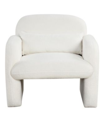 Modern Accent Chair with Waist Pillow and Armrests for Living Room Bedroom
