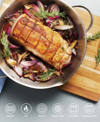 Tempo Tri-Ply Base Stainless Steel 6-Quart Braiser Pan with Glass Lid