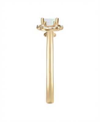 Lab Grown Opal (1/4 ct. t.w.) & Lab Grown White Sapphire (1/6 ct. t.w.) Ring in 14k Gold Over Sterling Silver (Also Available in Multi-Stones)