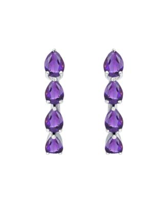 Lab Grown Emerald (1 ct. t.w.) Earrings in Sterling Silver (Also Available in Multi-Stones)