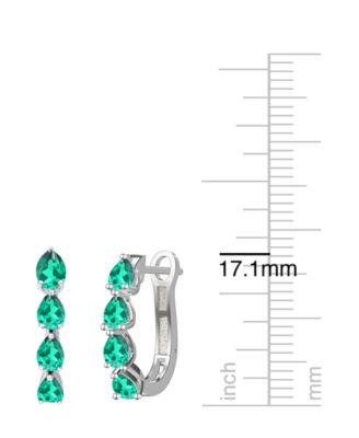 Lab Grown Emerald (1 ct. t.w.) Earrings in Sterling Silver (Also Available in Multi-Stones)