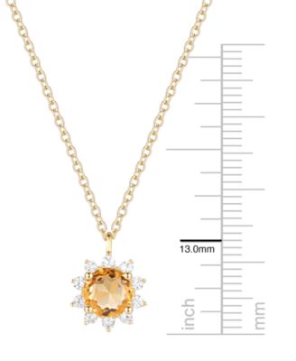 Citrine (3/4 ct. t.w.) & Lab Grown White Sapphire (1/4 ct. t.w.) Necklace in 14k Gold Over Sterling Silver (Also Available in Multi-Stones)