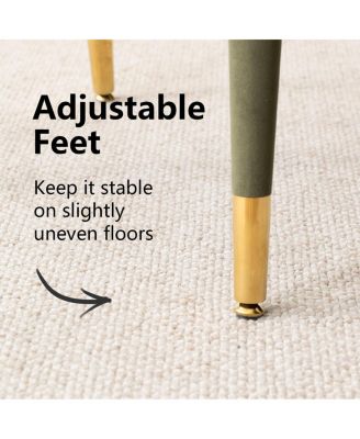 Velvet Upholstered Dining Chairs Set of 2, Modern Open Back Armchairs