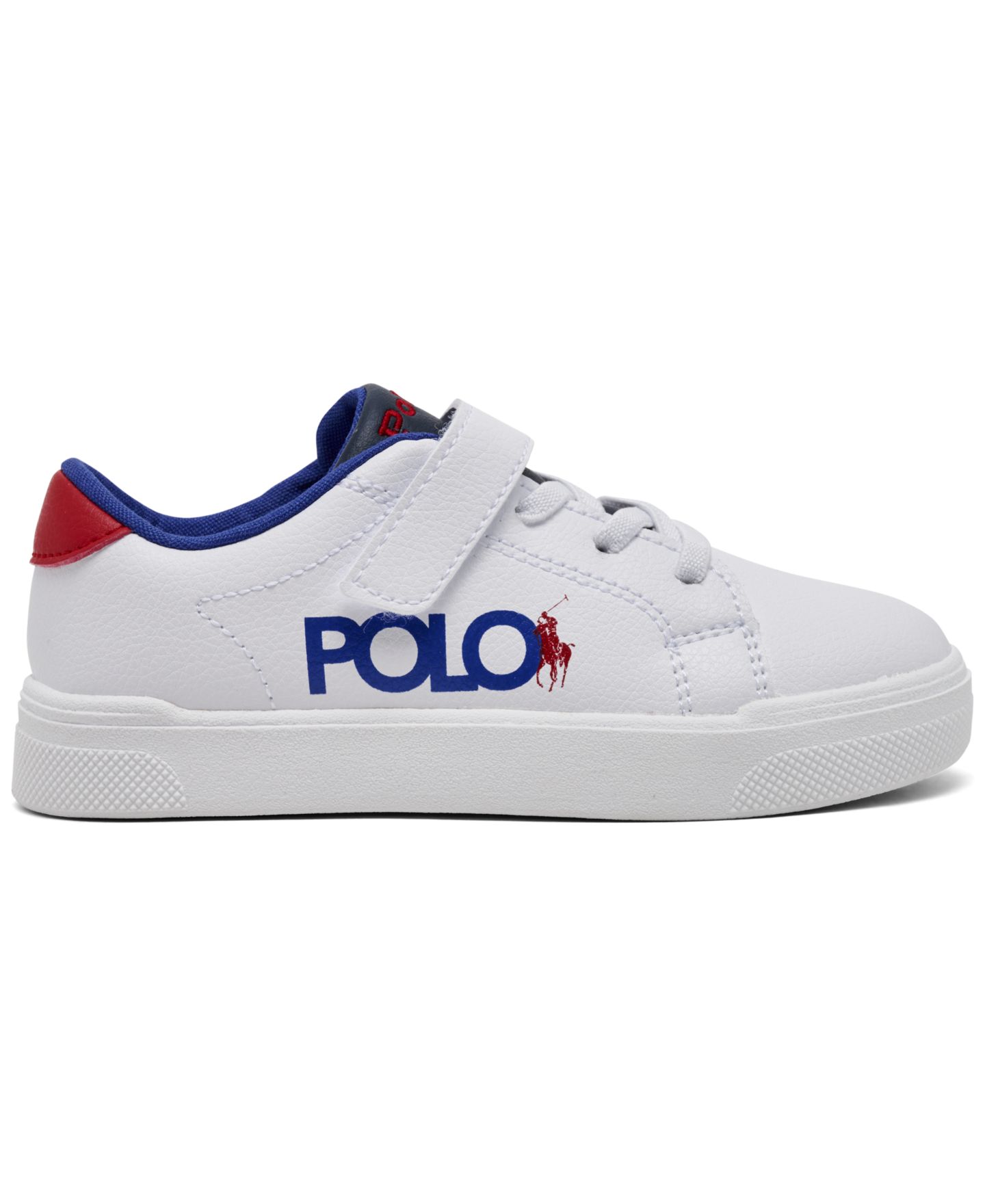 Кроссовки Polo Ralph Lauren Sutton Graphic Fastening Strap Casual Sneakers from Finish Line для малышей, цвет: Белый / Тёмно-синий — фото 2