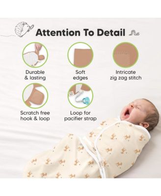 3pk Soothe Baby Swaddle, Organic Baby Swaddle Sleep Sacks, Newborn, Infant Swaddle Sack