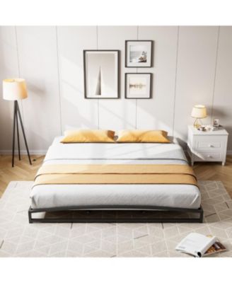 California King 6in Metal Platform Bed Frame Low Profile Noise Free