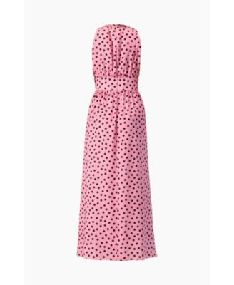 Women's Long Open-Leg Polka Dot Halter Neck Dress