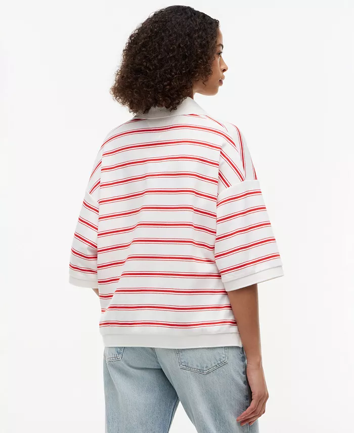 Women's Multi-Stripe Oversized Polo Shirt - thumbnail 4