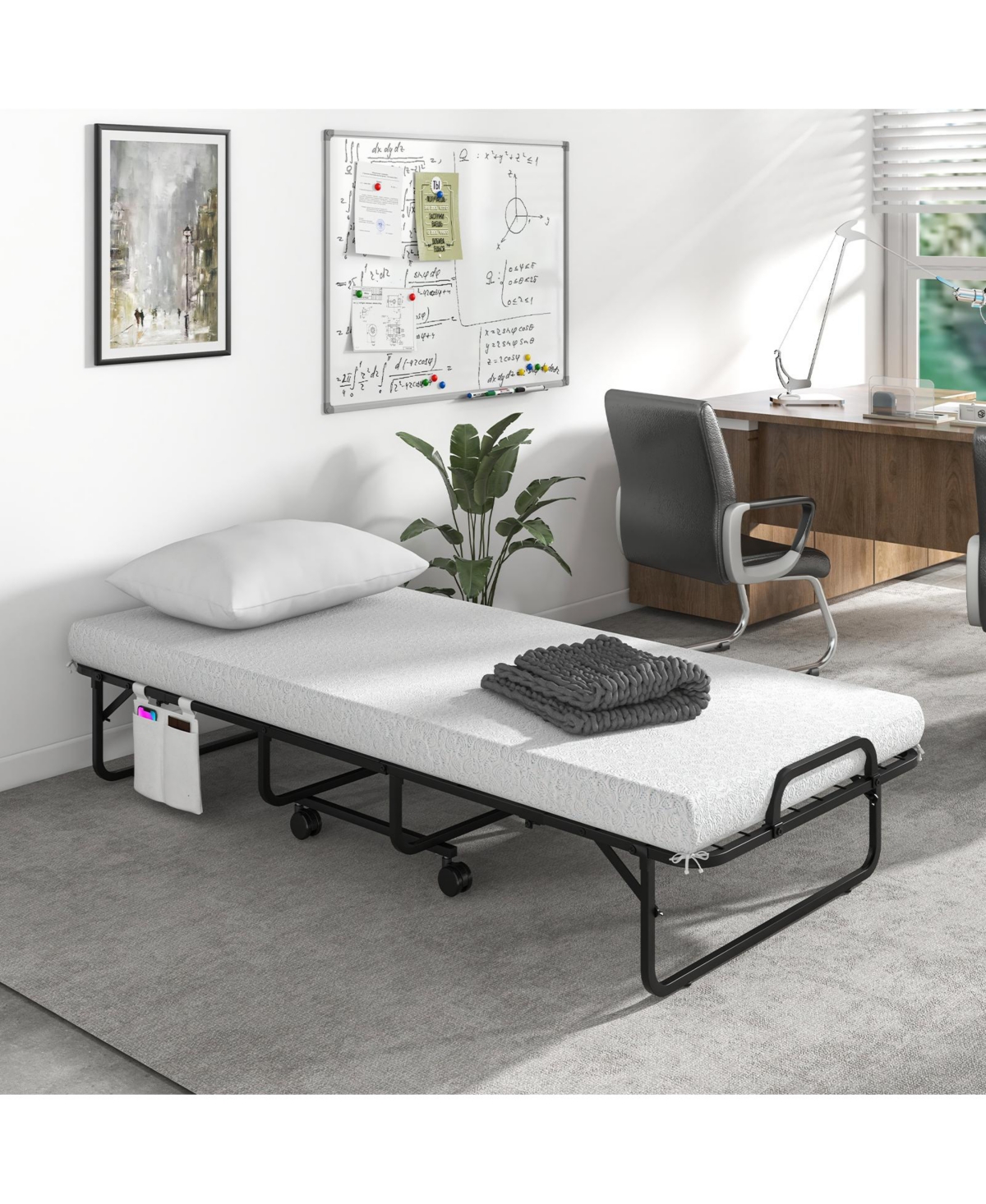 Sugift Cot Size Folding Bed with Memory Foam Mattress and Pillow