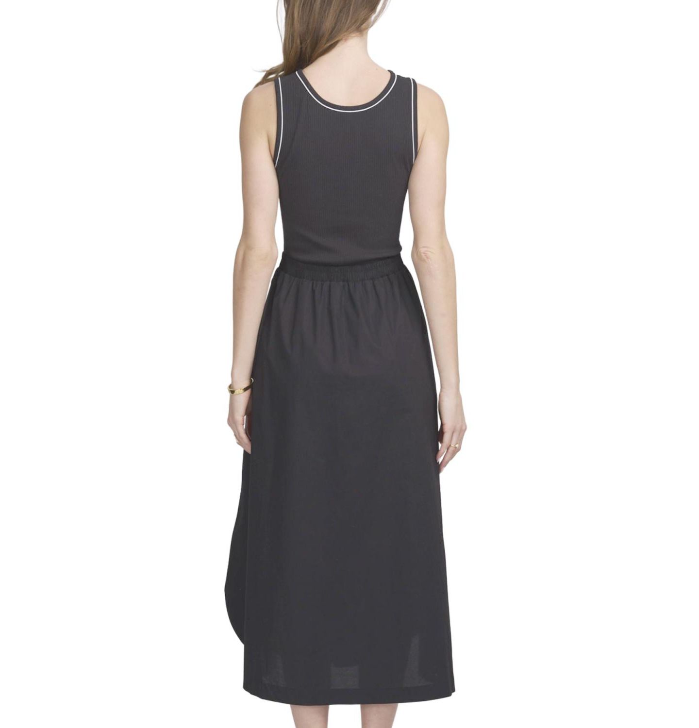 Женское платье ELLE Collection Mix Media Tank Dress, цвет: Чёрная слоновая кость — фото 2