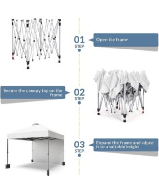 10'x10' Outdoor Canopy Tent with Sidewall, Easy Pop Up with Vented Roof, Outdoor Sun Shade