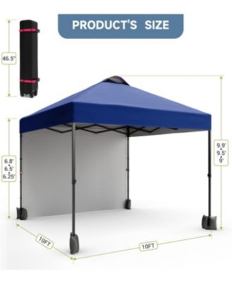 10'x10' Outdoor Canopy Tent with Sidewall, Easy Pop Up with Vented Roof, Outdoor Sun Shade