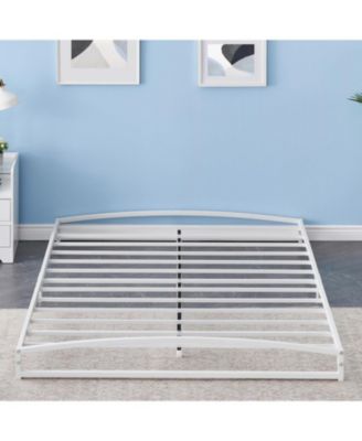 6 Inch Metal Platform Bed Frame - Steel Slats Low Profile No Box Spring