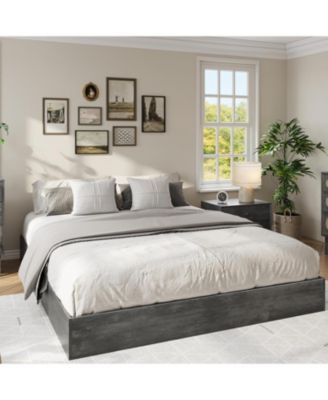 California Platform Bed Frame Wood Slat Support No Box Spring Needed Easy Assembly