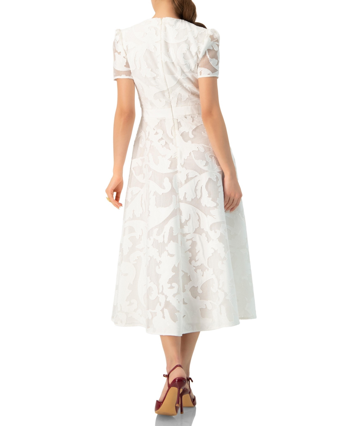 Ivonne Women's Lace A-Line Midi Dress